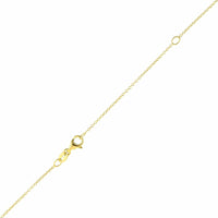 14K Yellow Gold Diamond Circle Pendant Necklace