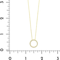 14K Yellow Gold Diamond Circle Pendant Necklace