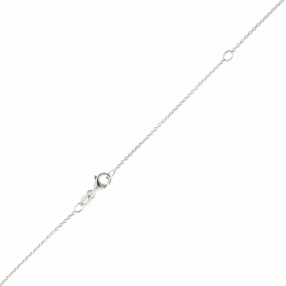 14K White Gold Diamond Circle Pendant Necklace