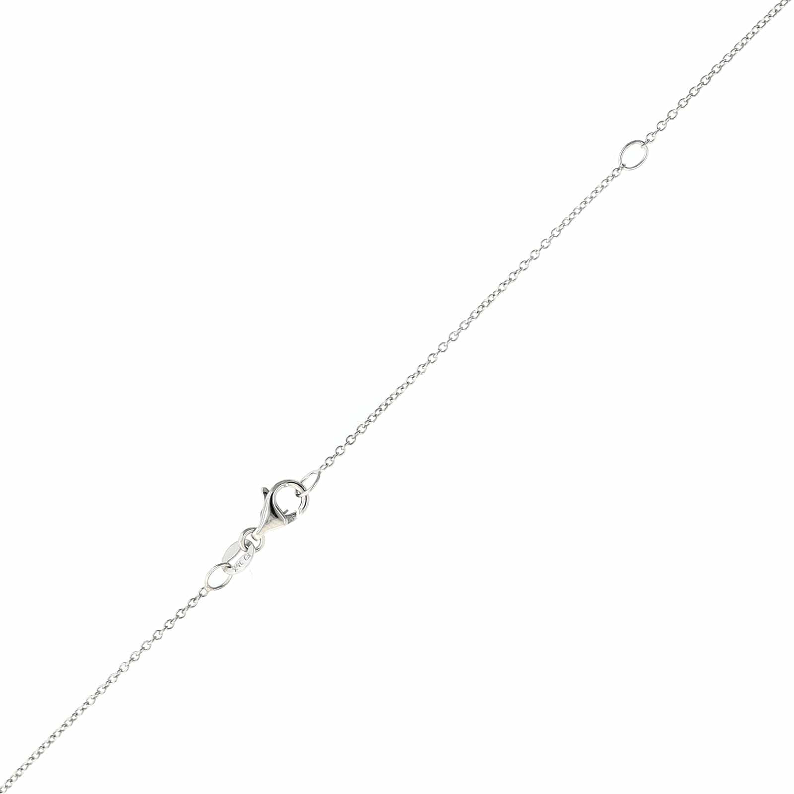 14K White Gold Diamond Circle Pendant Necklace