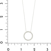 14K White Gold Diamond Circle Pendant Necklace