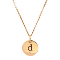 Zoe Chicco 14K Yellow Gold Disc "D" Pendant Necklace
