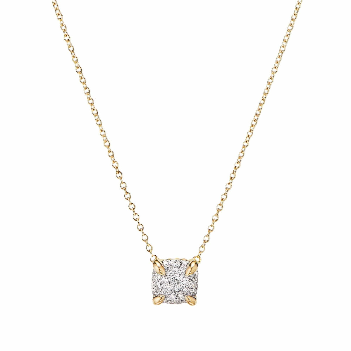 Chatelaine® Pendant Necklace in 18K Yellow Gold with Full Pavé Diamonds