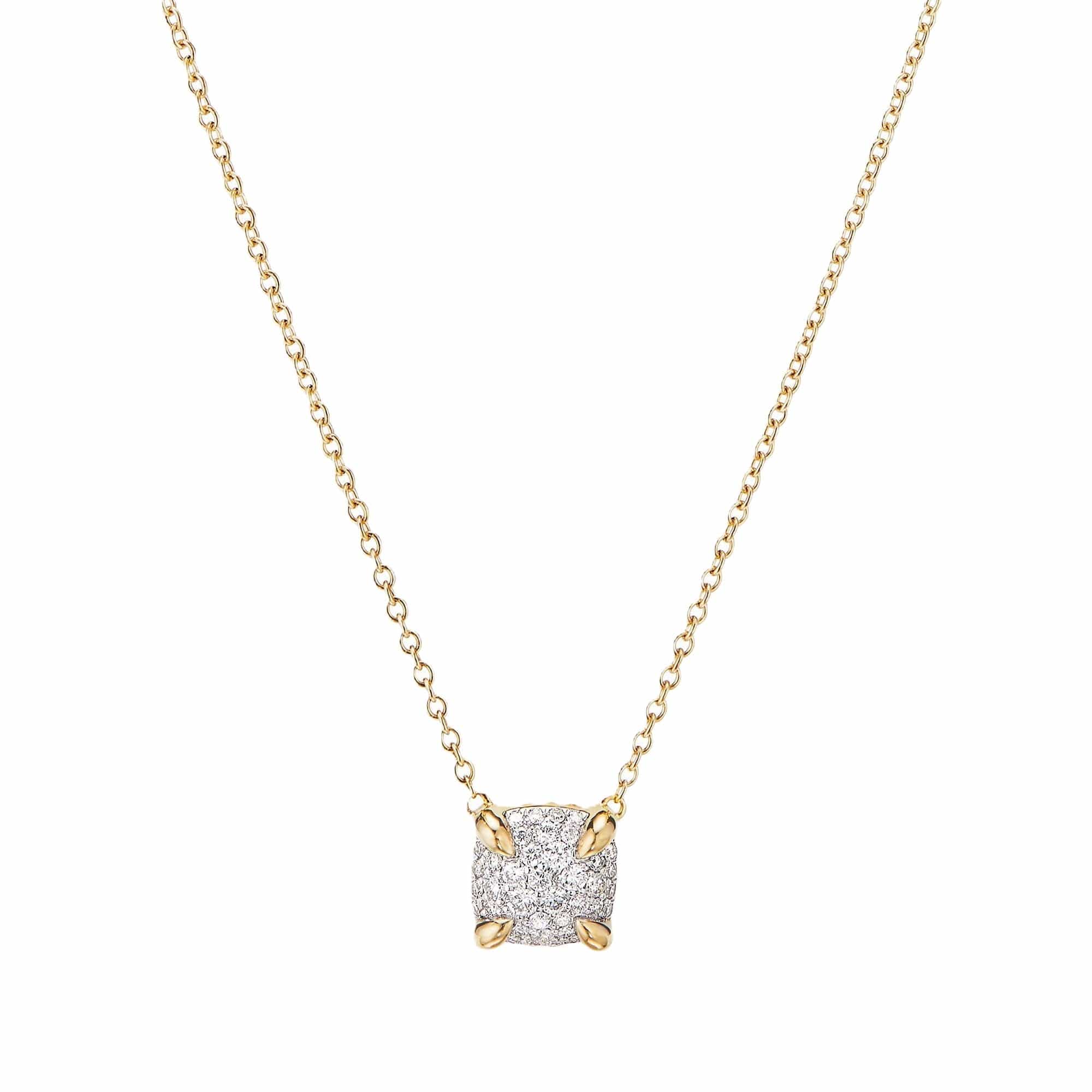 Chatelaine® Pendant Necklace in 18K Yellow Gold with Full Pavé Diamonds