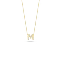 Roberto Coin 18K Yellow Gold "M" Initial Diamond Necklace