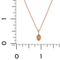 18K Rose Gold Marquise Diamond Pendant Necklace
