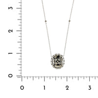 14K White Gold Diamond Oval Cluster Necklace