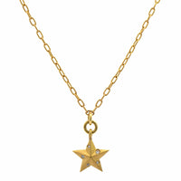 18K Yellow Gold Diamond Star Pendant
