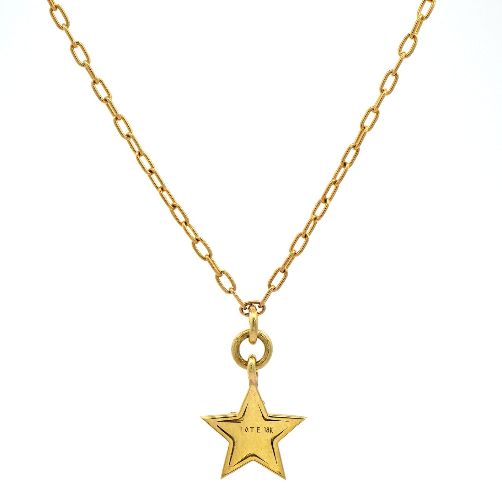18K Yellow Gold Diamond Star Pendant