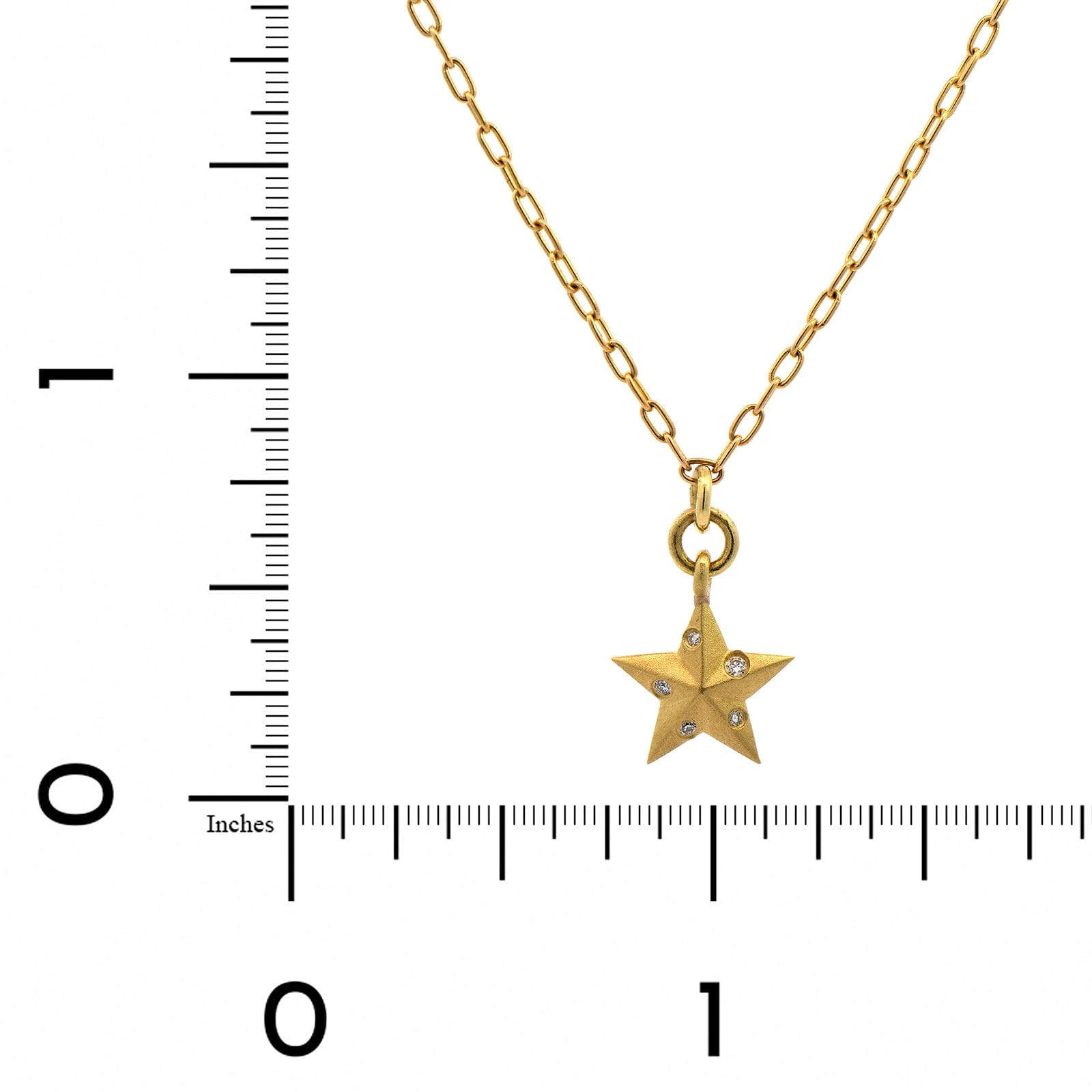 18K Yellow Gold Diamond Star Pendant