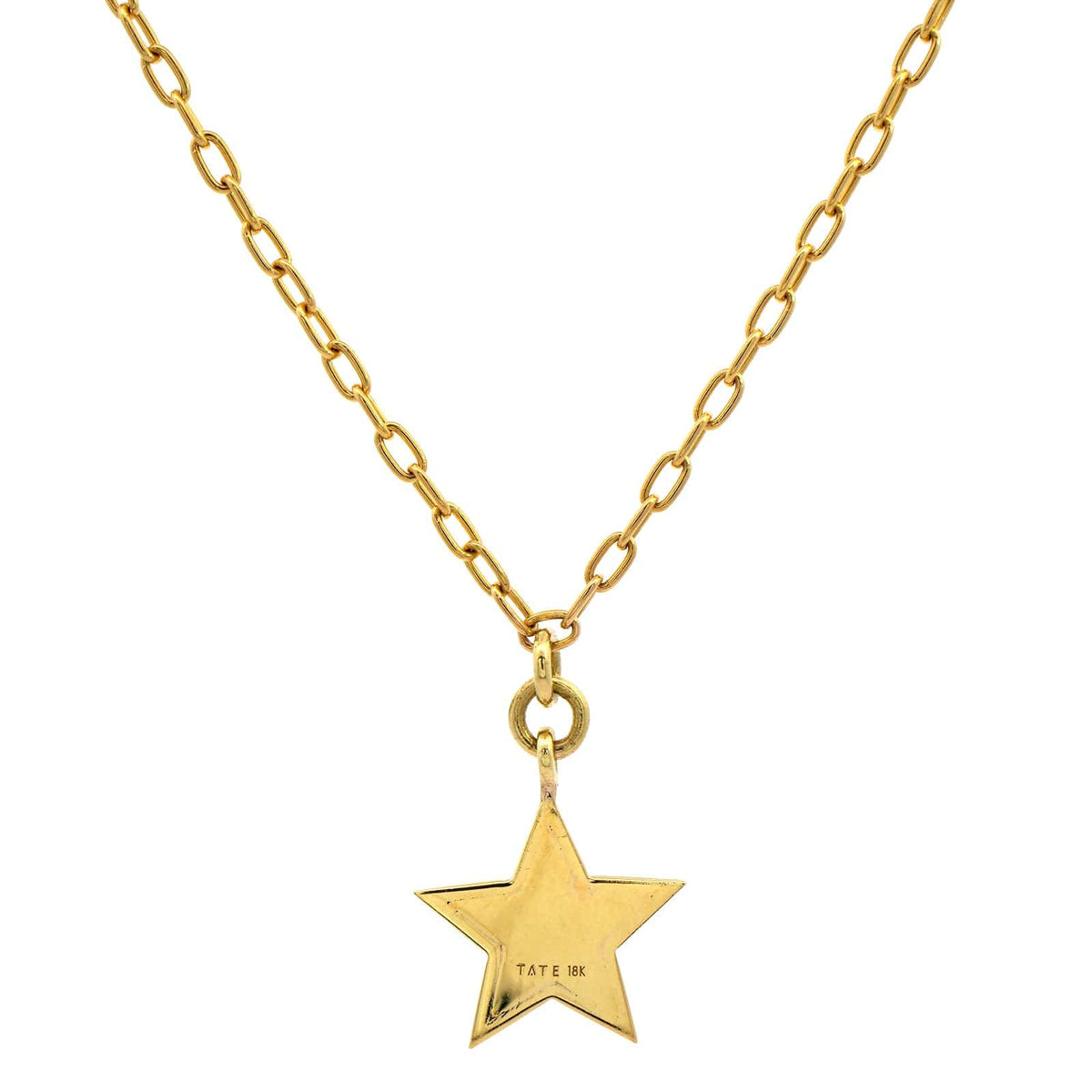 18K Yellow Gold Diamond Large Star Pendant