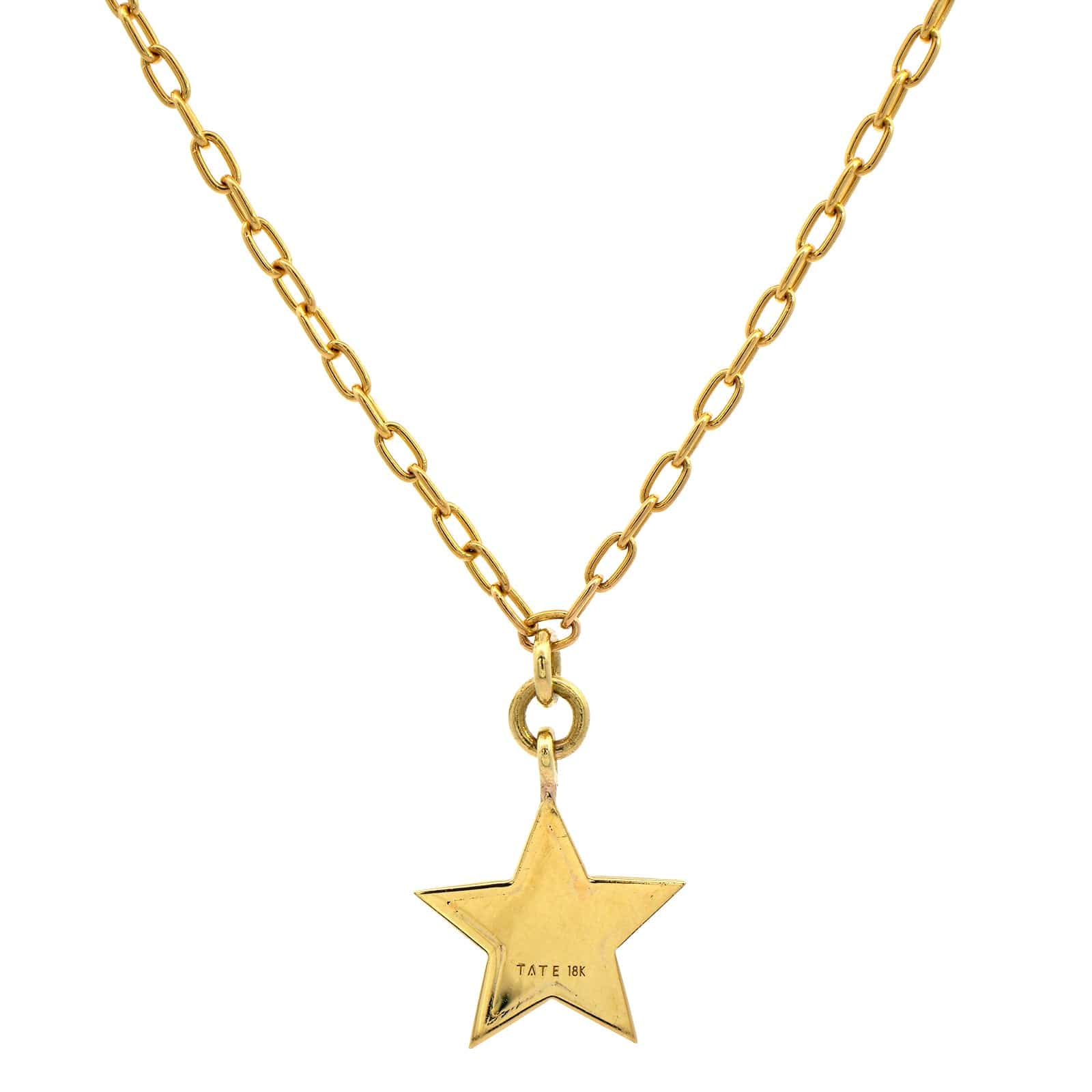 18K Yellow Gold Diamond Large Star Pendant