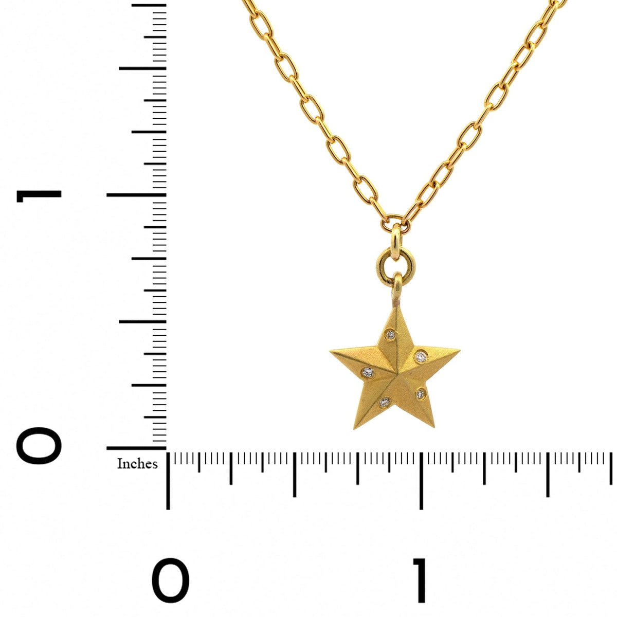18K Yellow Gold Diamond Large Star Pendant
