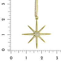 18K Yellow Gold Pave Diamond Star Pendant