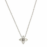 Roberto Coin 18K White Gold "Love In Verona" Small Flower Diamond Necklace