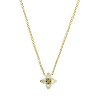 Roberto Coin 18K Yellow Gold "Love In Verona" Small Flower Diamond Necklace