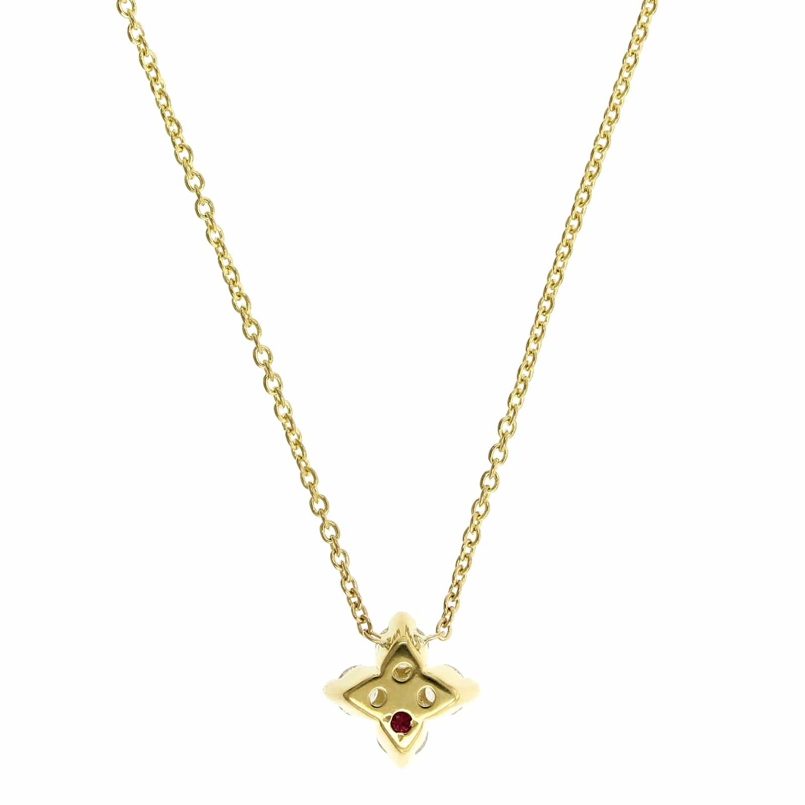 Roberto Coin 18K Yellow Gold "Love In Verona" Small Flower Diamond Necklace