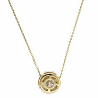 14K Yellow Gold Diamond Cluster Necklace