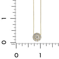 14K Yellow Gold Diamond Cluster Necklace