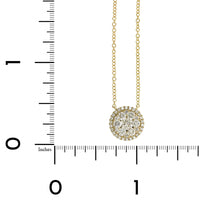 14K Yellow Gold Double Diamond Halo Pendant Necklace