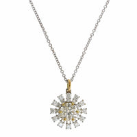 18K Two-Tone Diamond Starburst Pendant