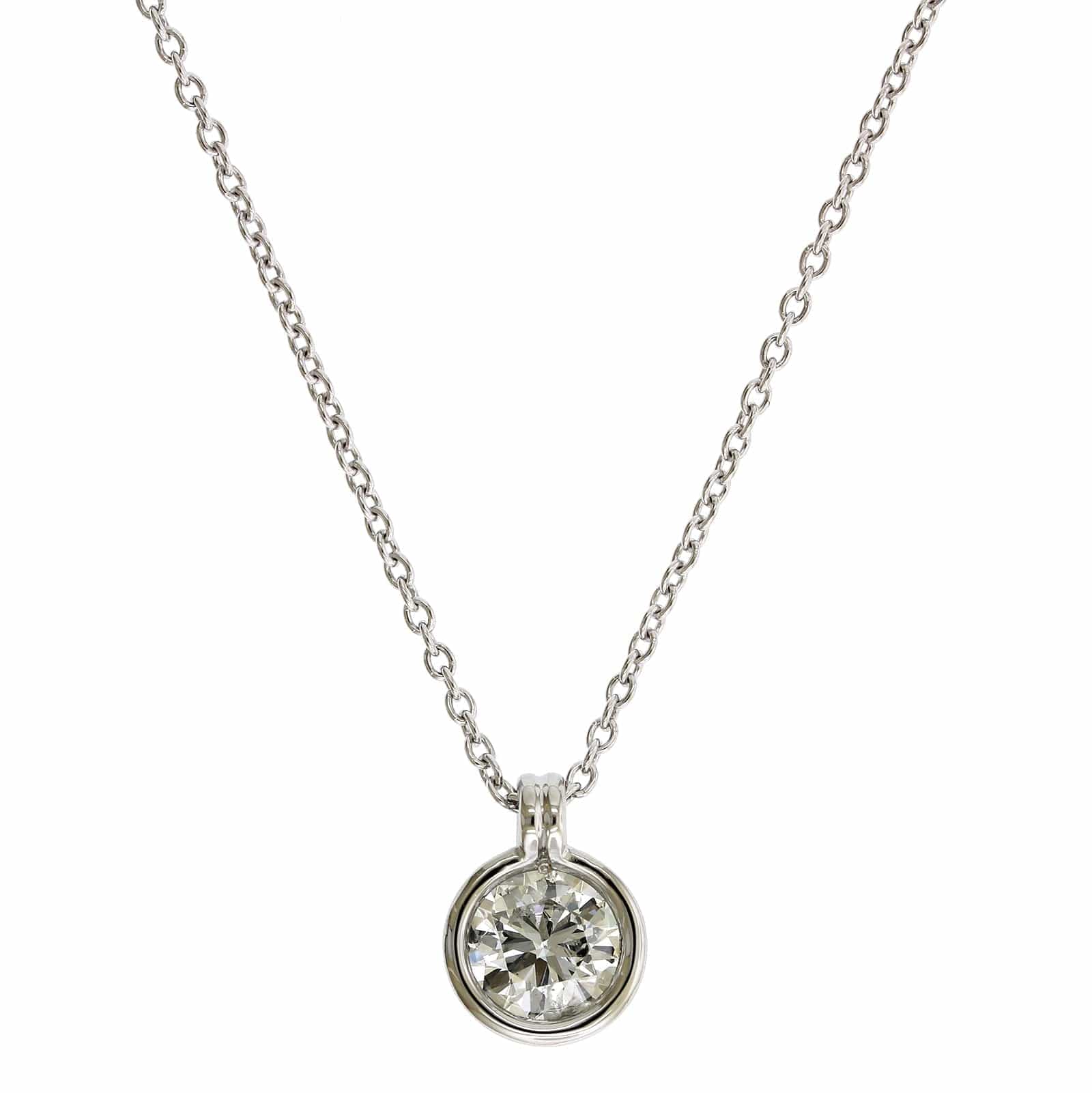 Platinum Bezel Set Diamond Pendant