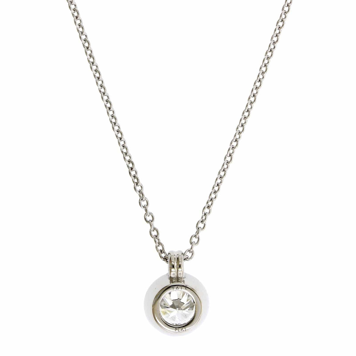Platinum Bezel Set Diamond Pendant