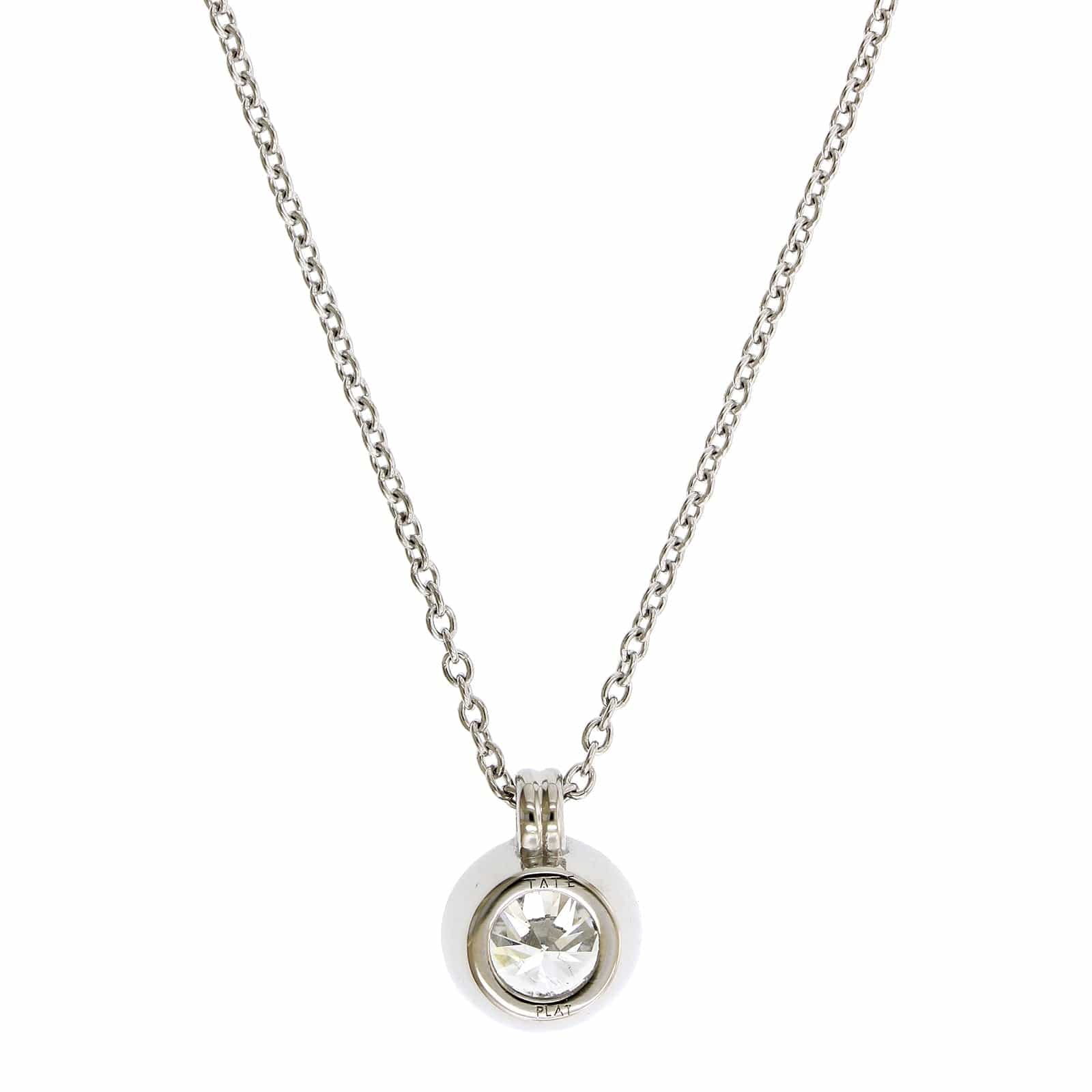 Platinum Bezel Set Diamond Pendant