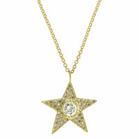 18K Yellow Gold Diamond Star Pendant