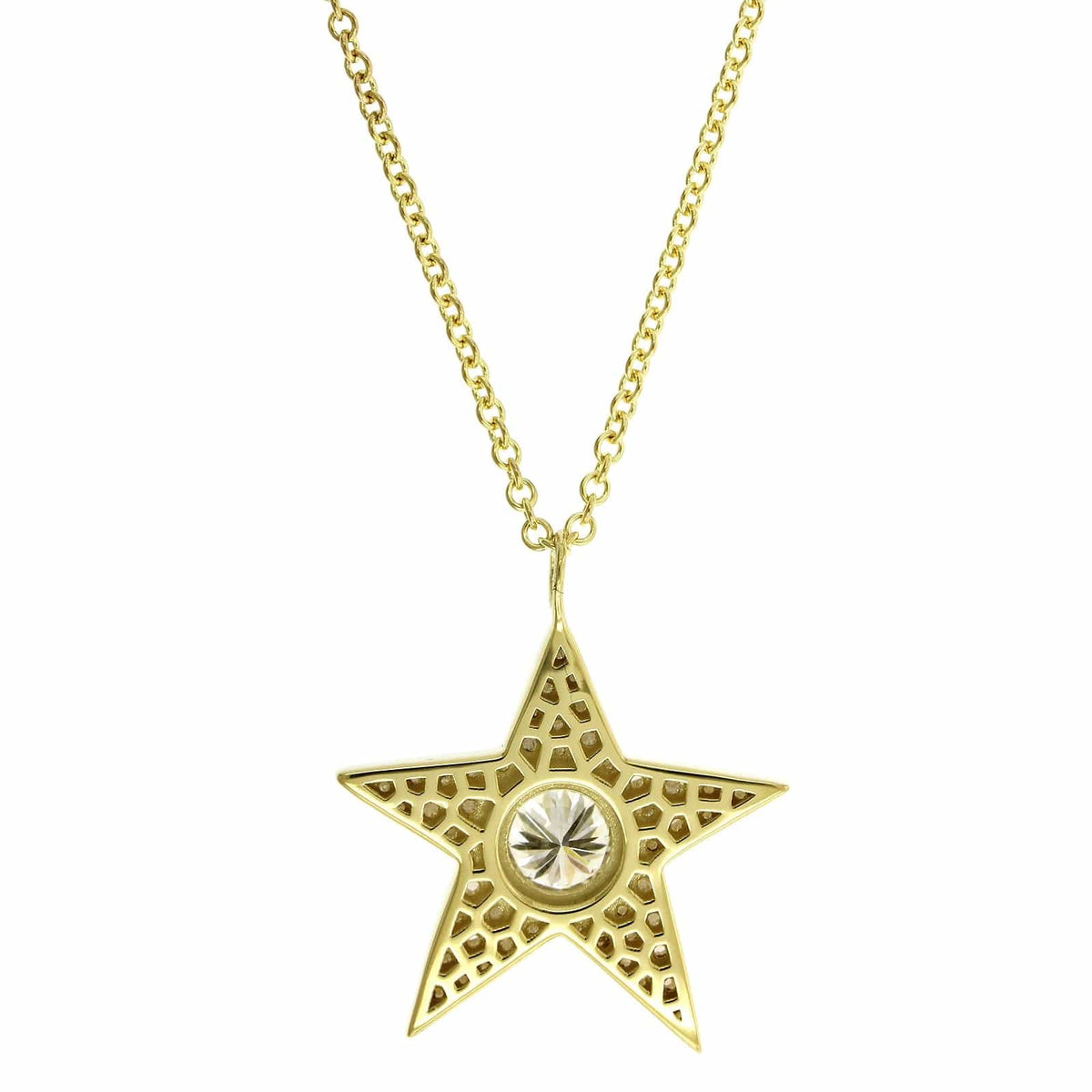 18K Yellow Gold Diamond Star Pendant