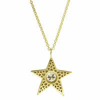 18K Yellow Gold Diamond Star Pendant