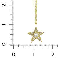 18K Yellow Gold Diamond Star Pendant