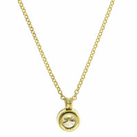 18K Yellow Gold Bezel Set Diamond Pendant