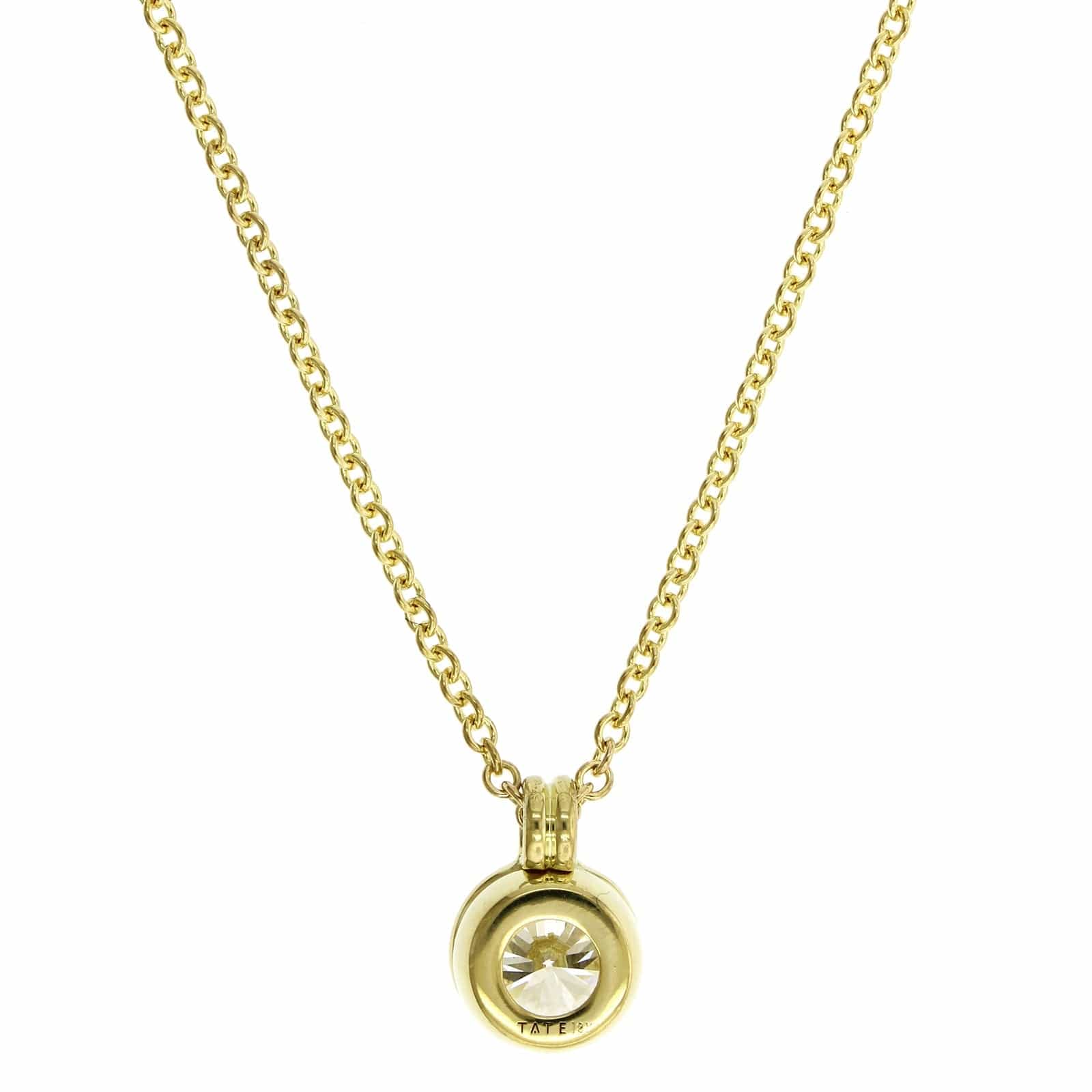 18K Yellow Gold Bezel Set Diamond Pendant