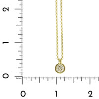 18K Yellow Gold Bezel Set Diamond Pendant