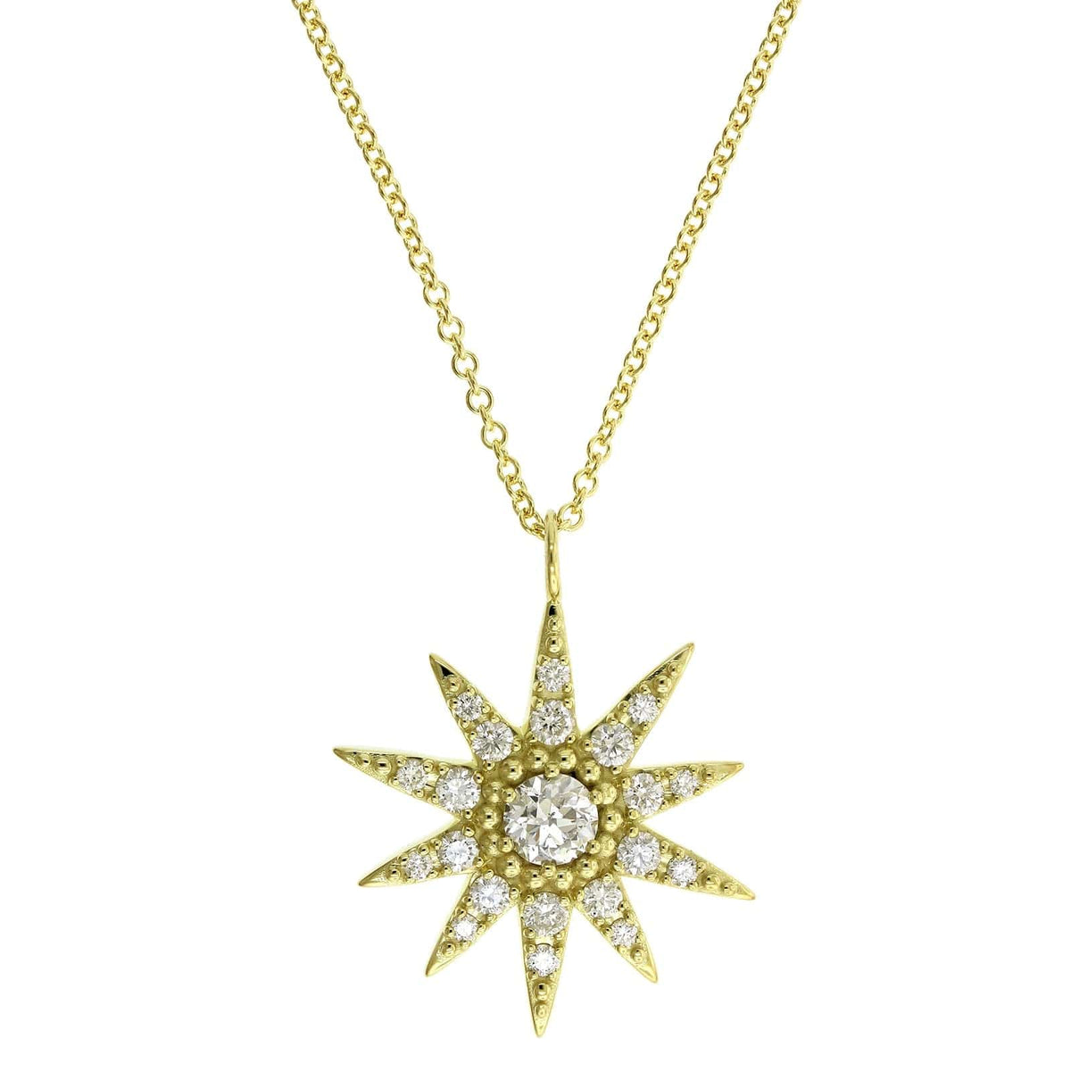 18K Yellow Gold Diamond Star Pendant
