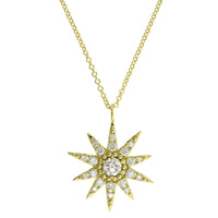 18K Yellow Gold Diamond Star Pendant