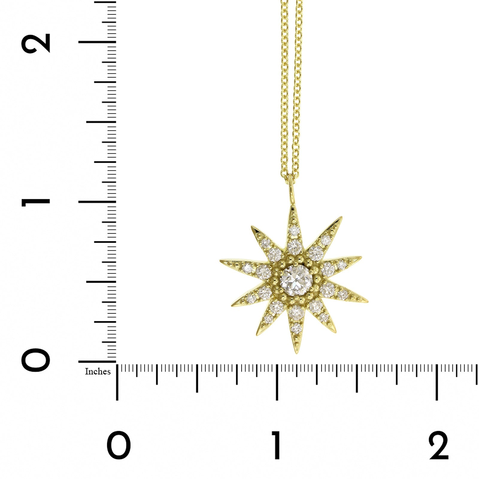 18K Yellow Gold Diamond Star Pendant