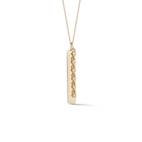 14K Yellow Gold Vertical Bar and Diamond Pendant