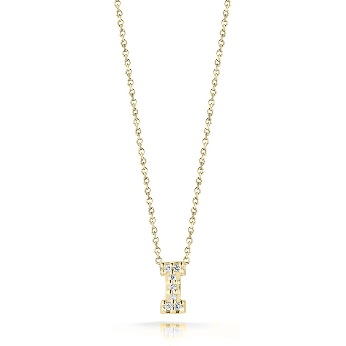 Roberto Coin 18K Yellow Gold Tiny Treasures Diamond Love Letter "I" Necklace