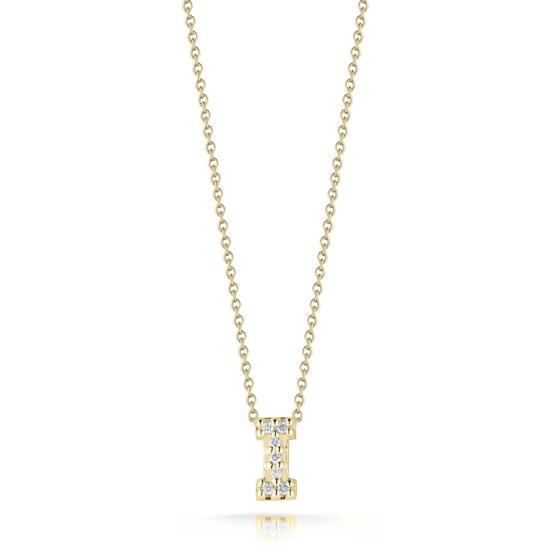Roberto Coin 18K Yellow Gold Tiny Treasures Diamond Love Letter "I" Necklace