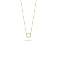 Roberto Coin 18K Yellow Gold "U" Initial Diamond Necklace