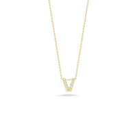 Roberto Coin 18K Yellow Gold "V" Initial Diamond Necklace
