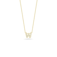 Roberto Coin 18K Yellow Gold "W" Initial Diamond Necklace