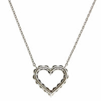 18K White Gold Diamond Heart Necklace
