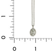 Platinum Oval Diamond Halo Necklace