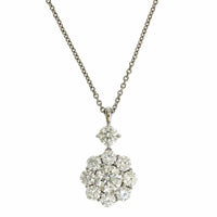 Platinum Diamond Cluster Necklace