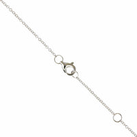 14K White Gold Pave Diamond Disc Necklace