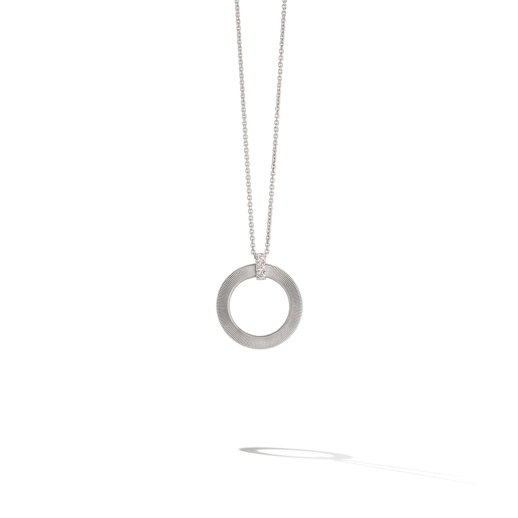 Marco Bicego Masai 18K White Gold Diamond Circle Pendant