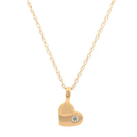 14K Yellow Gold Heart Shaped Diamond Pendant Necklace
